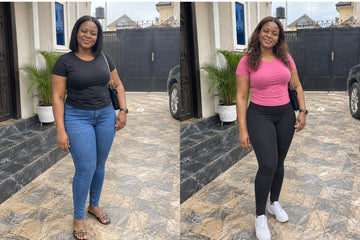 Image showing a woman before and after mounjaro weight loss 