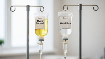 Image showing Myers Cocktail vs Glutathione IV drip side by side