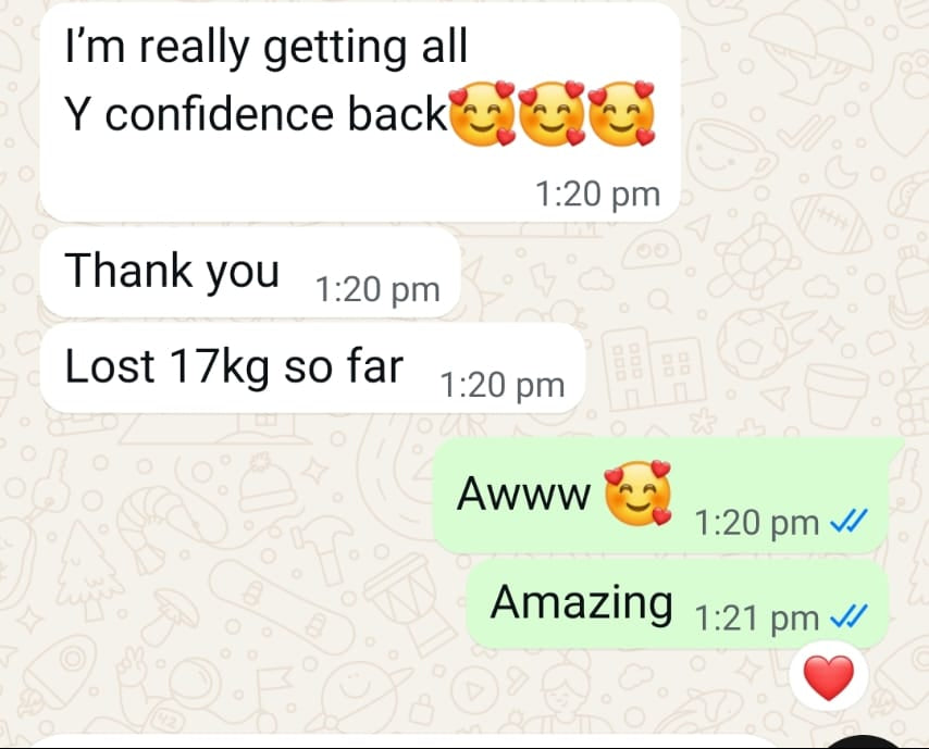 Image of tirzepatide review where client says she's getting her confidence back after losing 17kg