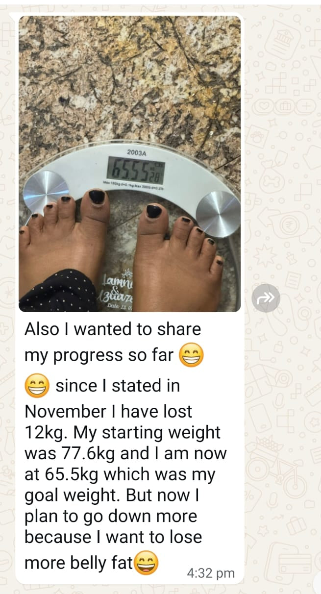 Image showing Tizaro review of a woman who lost 12kg
