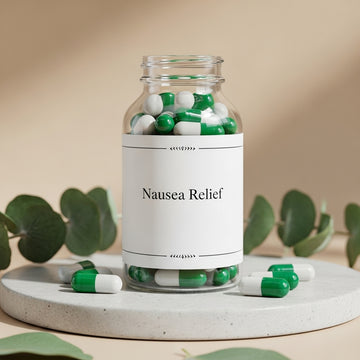 Image showing an opened bottle of nausea relief drugs
